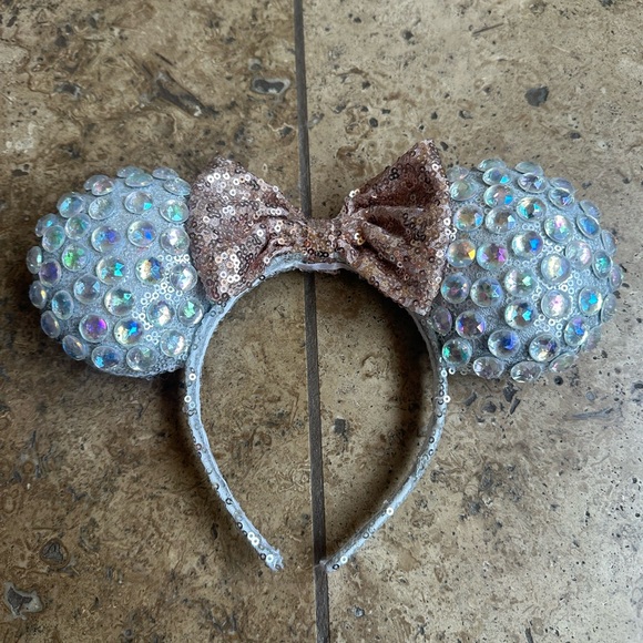 Disney Accessories - Disney rose gold and silver rhinestone ears